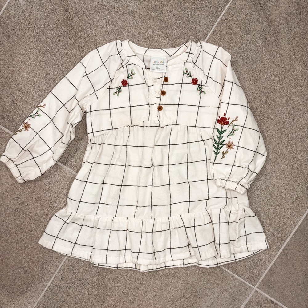 Little Co toddler girl embroidered dress